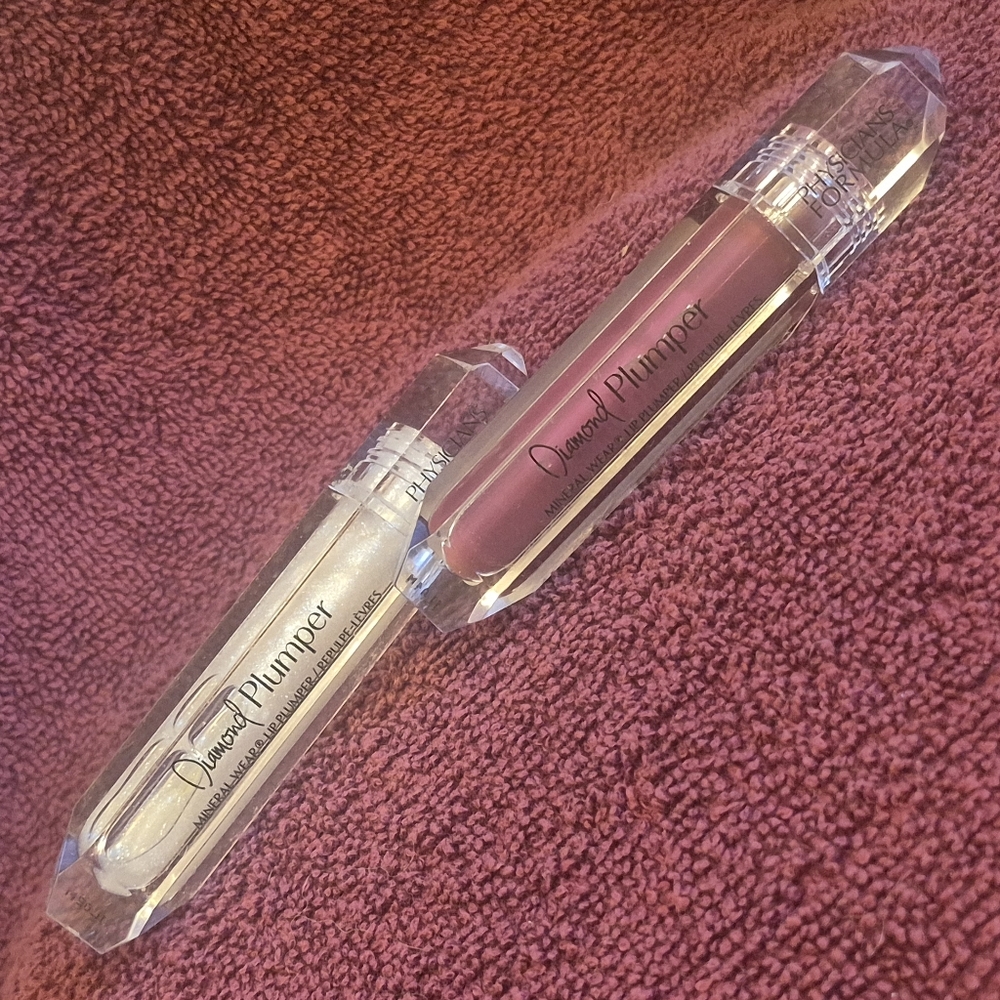 Diamond Plumper Lip Gloss Duo - Mauve Pink & Clear Sparkle
